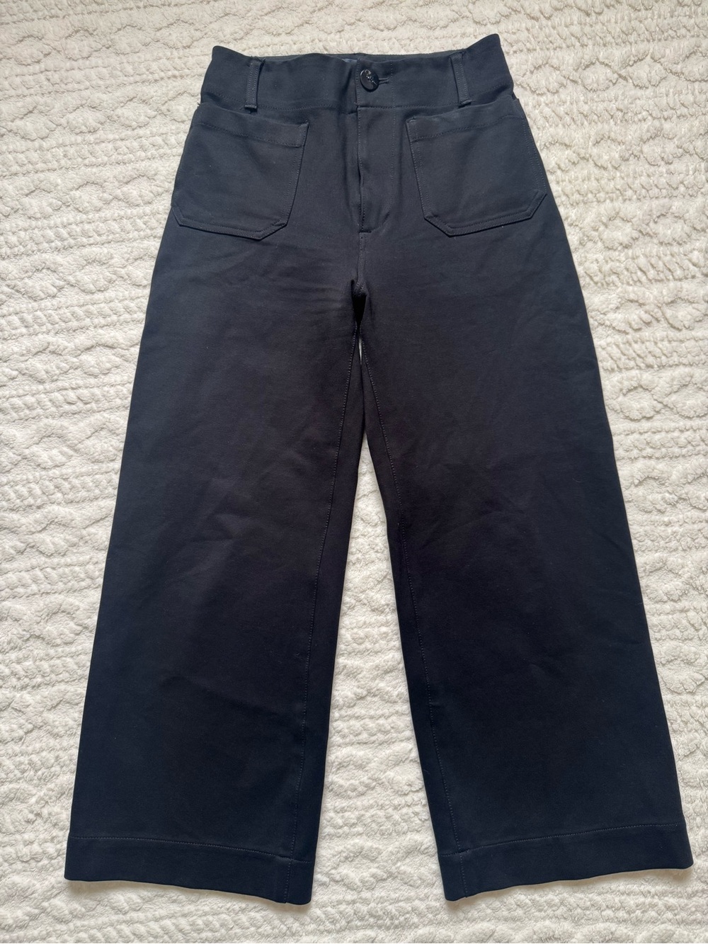 Anthropologie Maeve The Colette Pants Womens 27 Black Wide Leg Crop Stretch
